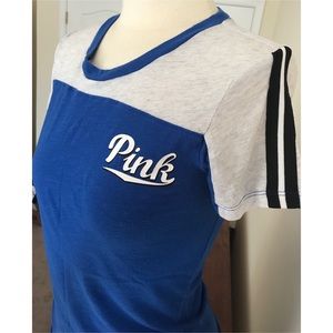 PINK Victoria’s Secret S Blue Gray Tee Shirt